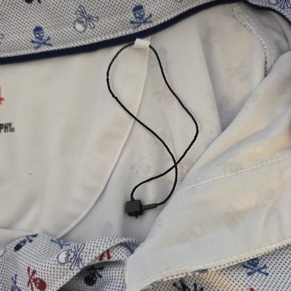 Johnston Murphy XC4 Shirt Skull and Cross Bone Performance Golf Mens Large NEW - Picture 7 of 11